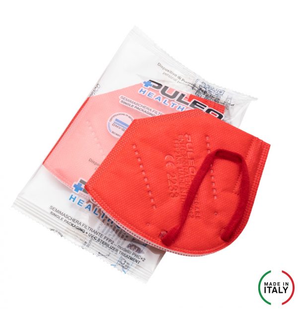 puleo healthcare respiratore filtrante ffp2 rosso